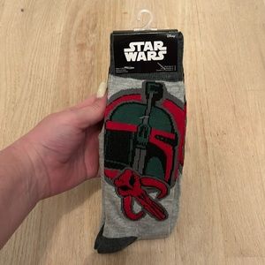 NWT Disney Star Wars Boba Fett Men’s 2 pair of socks shoe size 6-12